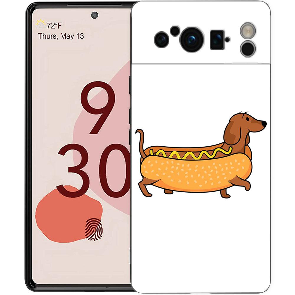 Dachshund Sausage Dog Phone Case For Google Pixel 10 9 8 7 Pro 9A 8A 7A 6A 6 Pro XL Soft TPU Bumper Black Cover