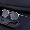 New Vintage Oval Frame Sunglasses Metal Double Beam Driving Sun Glasses Cross Border Wholesale Shades