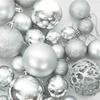 Christmas Ornament Set with 300 LEDs 120 pcs Silver Plastic