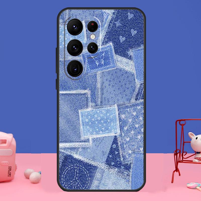 Синий чехол Tie Dye Groovy Shroom Patchwork для Samsung Galaxy S24 S23 S22 Ultra S20 S21 FE Note 20 S8 S9 S10 Note 10 Plus Cover