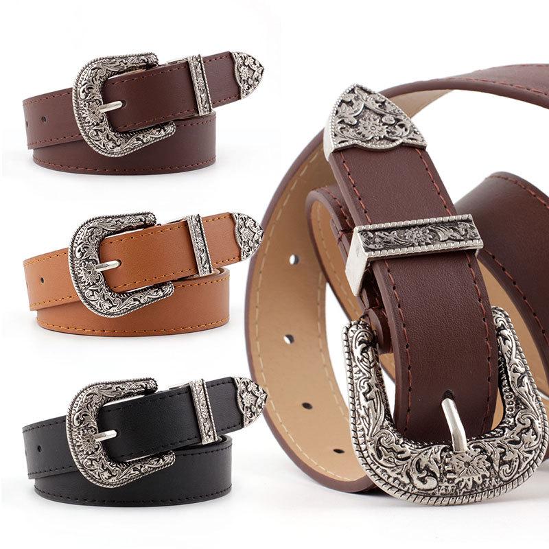 Retro Women's Fashion Belt, Casual Multi-purpose Jeans Accessory Belt, Silver Needle Buckle, Leopard Print Pu Leather Belt