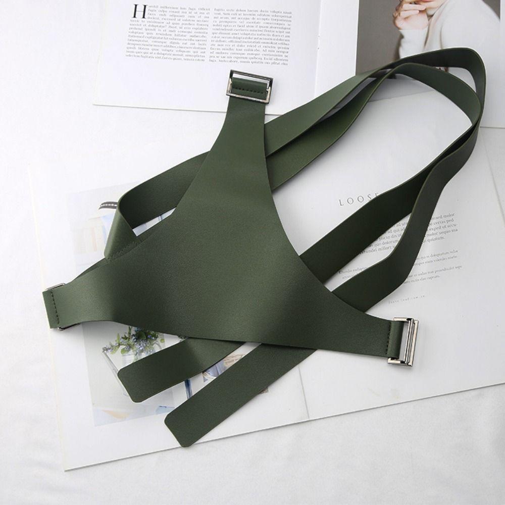 Irregular Design Women Waist Harness PU Leather Dress Cummerbunds Cool Body Suspender  Skirt