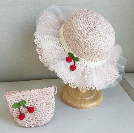 Summer Children's Sun Protection Beach Straw Hat Princess Girl's Vacation Woven Sun Hat