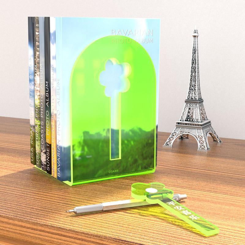 Подставка для книг для тяжелых книг, Акриловая прозрачная подставка для книг Декоративная уникальная для удержания книг L-образной формы Прочная Цветная подставка-ограничитель для книг