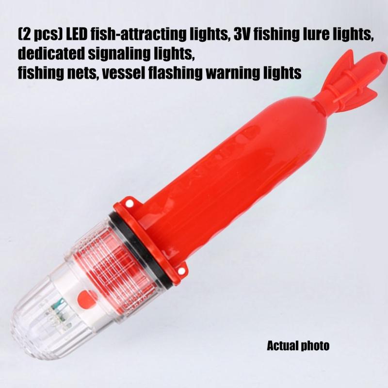 Durability Waterproofed LED Fish Lures Lamp 3V Low Voltages Flash Beacon for Boats Navigations and Fish Luring