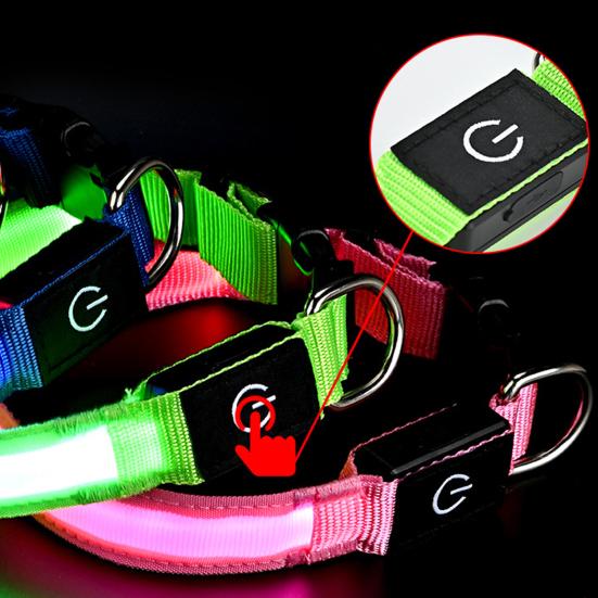 Светодиодный ошейник для собаки Перезаряжаемый светящийся ошейник для собаки 3 режима освещения Регулируемый светящийся ошейник для безопасности в ночное время Вечерние прогулки
