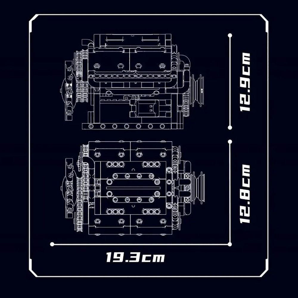 Моторизованный Симулятор V8 Двигателя Конструктор MOC Модель-Симулятор Масштабная Модель Игрушки Сделай Сам