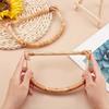 1PC D-Shaped Wood Bag Handle Purse Handbag Handle Replacement Rattan Woven Bag Handle Burlywood for Handmade Bag Straws Beach Canvas Handbags