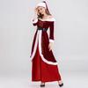 Женское рождественское платье Санта-Клауса с открытыми плечами, цветное ретро-платье в стиле Yoyal с поясом и шляпой, праздничный костюм для выступлений и вечеринок