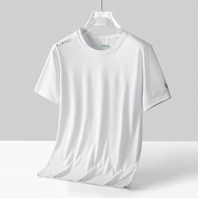 Мужская и женская дышащая футболка с коротким рукавом из шёлка, устойчивая к ультрафиолетовому излучению, для летних видов спорта на открытом воздухе