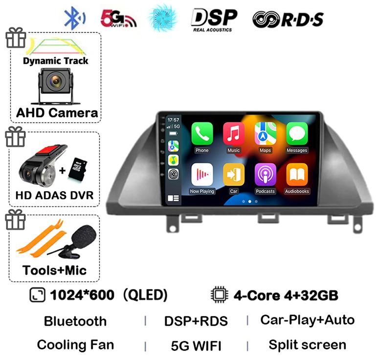 Android 14 Автомобильный Carplay для Honda Odyssey 2005 - 2010 Экран Автомагнитола Стерео GPS Навигация Мультимедийный Видеоплеер WIFI 4G DSP