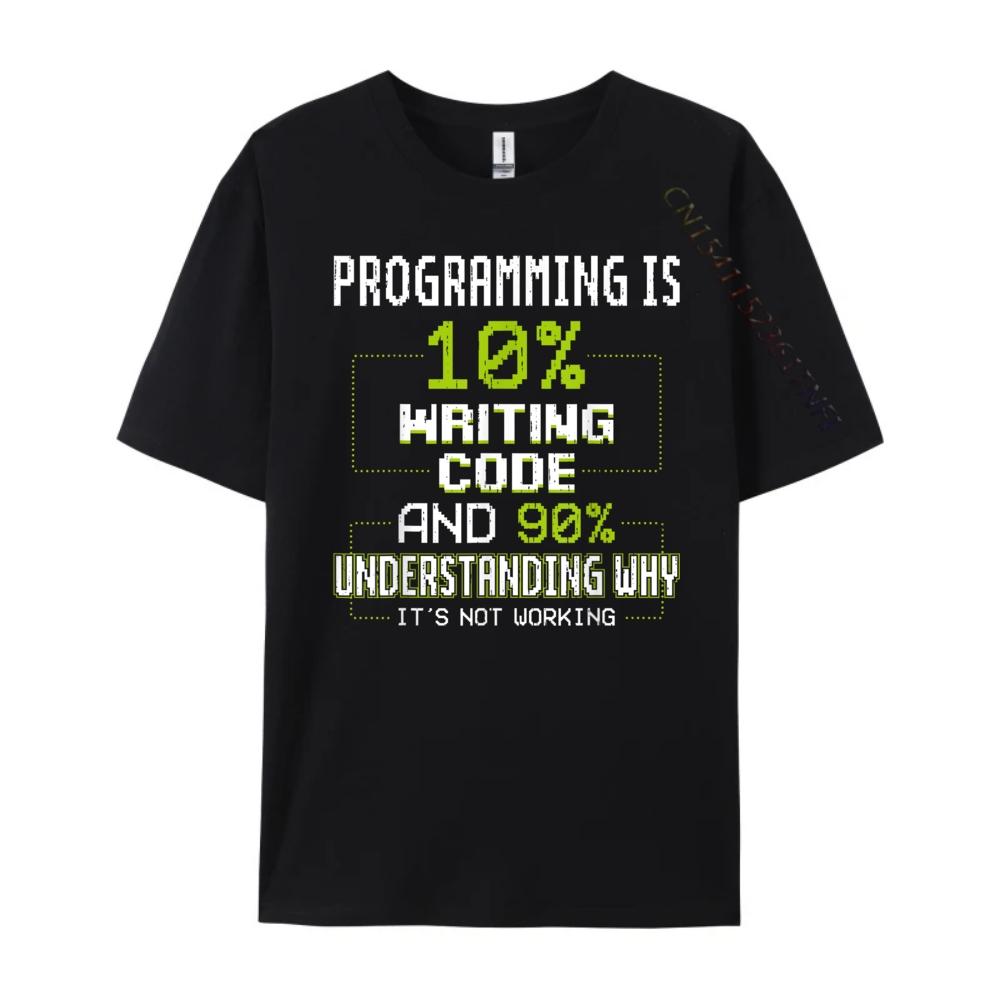 Programming Computer Geek Nerd Humor Saying Programmer White Graphic Tee Man White T Shirt Unisex Funny