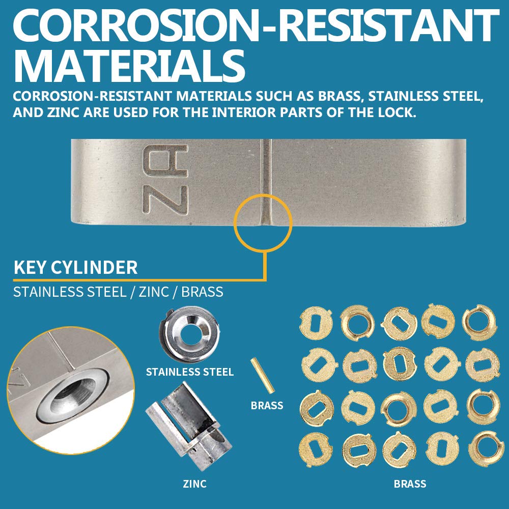 ZARKER Stainless Steel Rustproof Padlock Ideal for Container and Exterior Vehicles in Bad Weather J55, Warehouses, Warehouses,