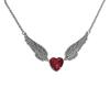 Trendy Creative Devil Heart Necklace Alloy Drop Nectarine Heart Demon Wing Pendant Necklace Jewelry Collares