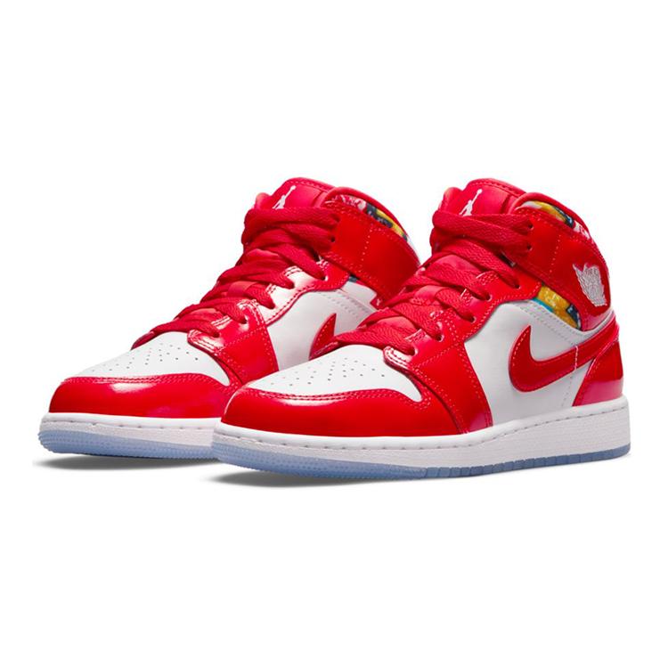Jordan 1 Свитер Mid Barcelona Красный Лакированный GS DC7248-600