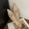 French Temperament High-end Bow Patent Leather Pointed Women's Shoes Spring 2025 New Low-heeled Shallow-mouth Women's Single Shoes