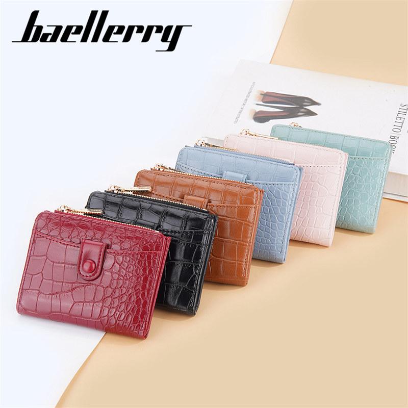 Baellerry Women Fashion Mini Coin Purse Artificial Leather Bifold Wallets Classic Card Holder Packs