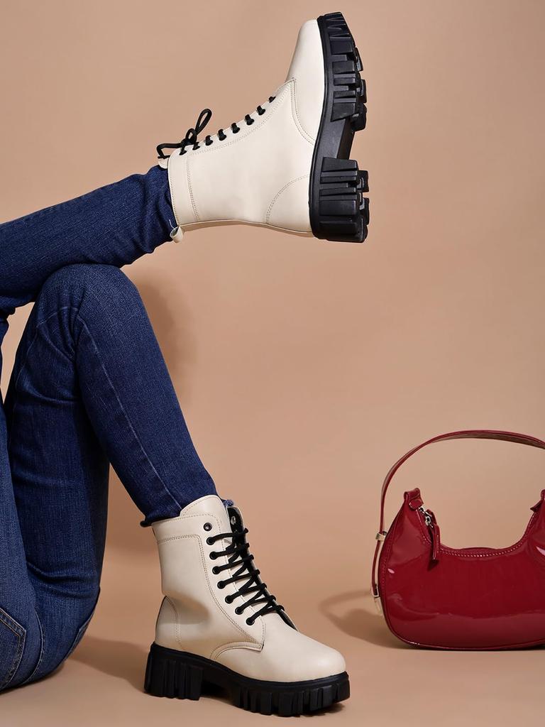 Shoetopia Женские короткие ботильоны на массивном каблуке с нескользящей подошвой, удобные модные ботильоны на щиколотку | Мягкая амортизирующая подошва | Для повседневной носки, вечеринок и зимы
