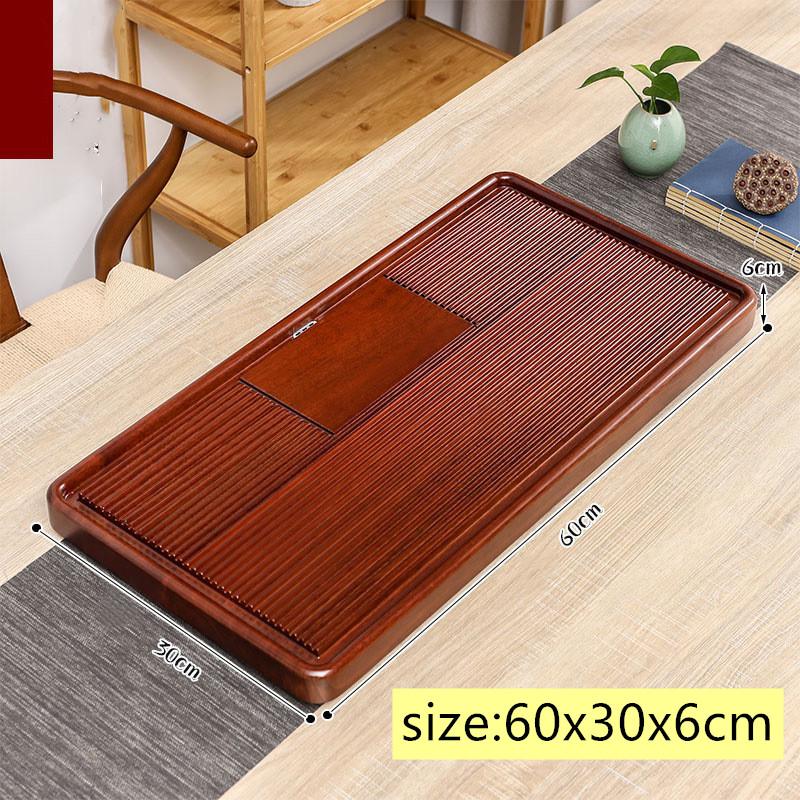 Натуральный деревянный чайный поднос, китайский чайный столик, органайзер для чайной посуды, высокое качество, двойное использование, сервировочный поднос из цельного дерева, аксессуары