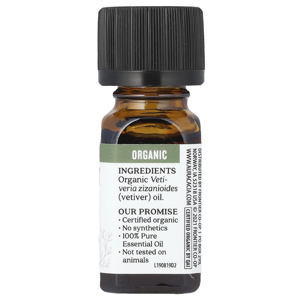 Aura Cacia Органический, Ветивер, 0,25 жидких унций (7,4 мл)