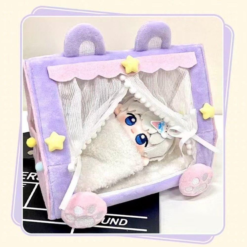 Scene Model Doll Tent Desktop Ornaments Doll Sleeping Bed Kids Toy Cotton Doll Bed Plush Toy