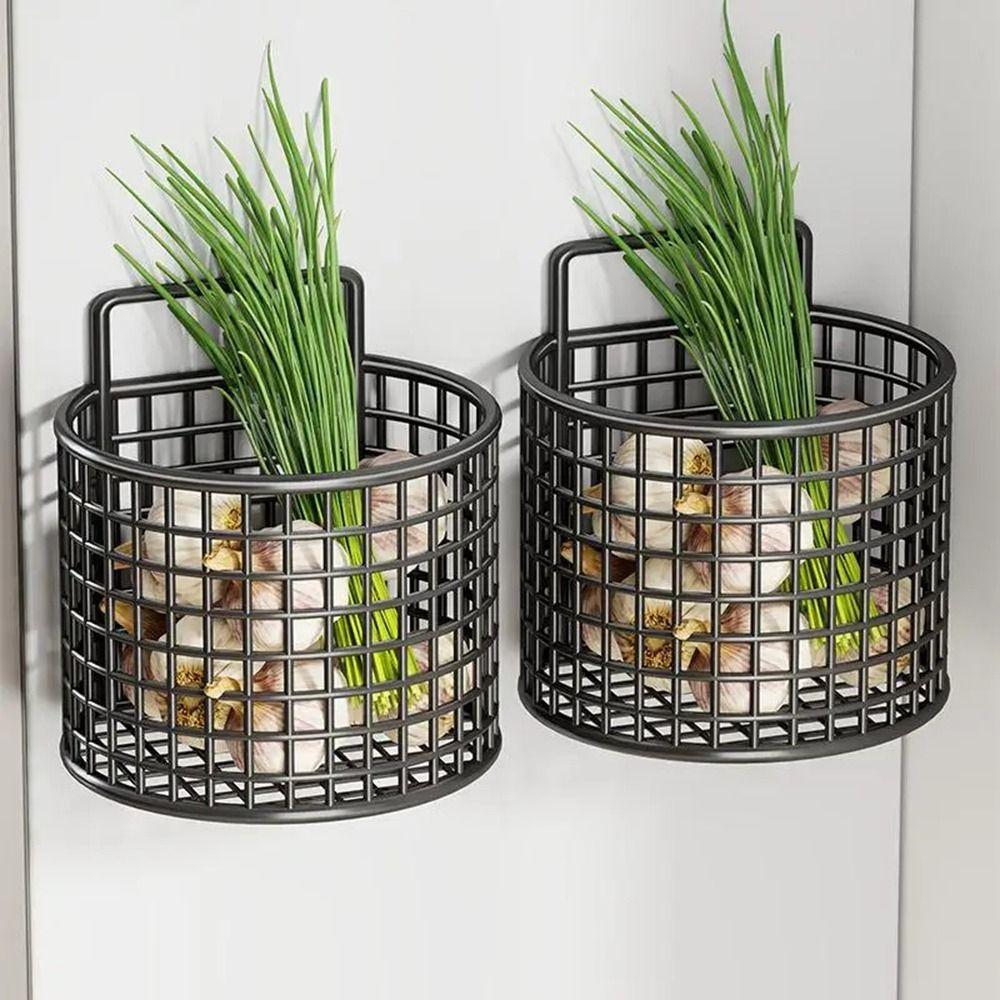 1/2/3 Grids Wall Mounted Storage Basket Large Capacity Comb Storage Bucket Kitchen Shelf  Bathroom