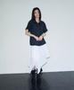 SIS A Layered Cutout Check Half Shirt [Navy]