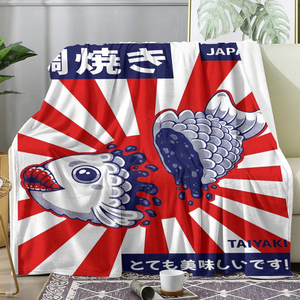 TAIYAKI Throw Soft Flannel AC Blanket Lightweight Summer Nap Throw Cozy Blanket for Sofa Bed Travel Home