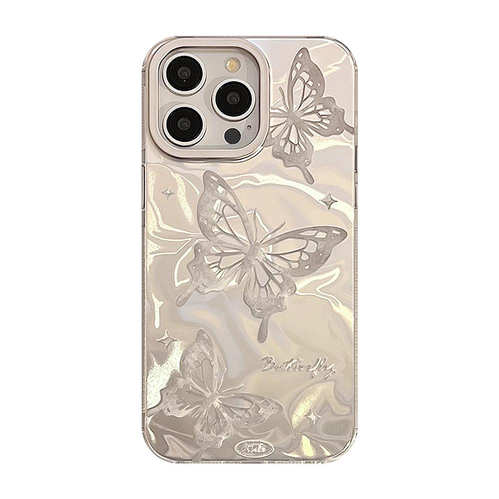 Серебристый чехол-бабочка для iPhone 15, iPhone 16, iPhone 16 Pro Max
