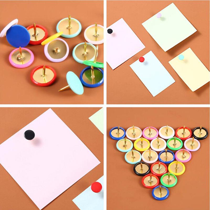 100Pcs Round Push Pins Notice Board Map Thumb Tacks Point Bulletin Drawing