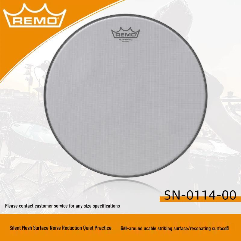 Allied Parts 14" REMO Пескоструйная Шведская Барабанная Установка, Черно-Белый Однослойный Резонансный Пластик для Барабана