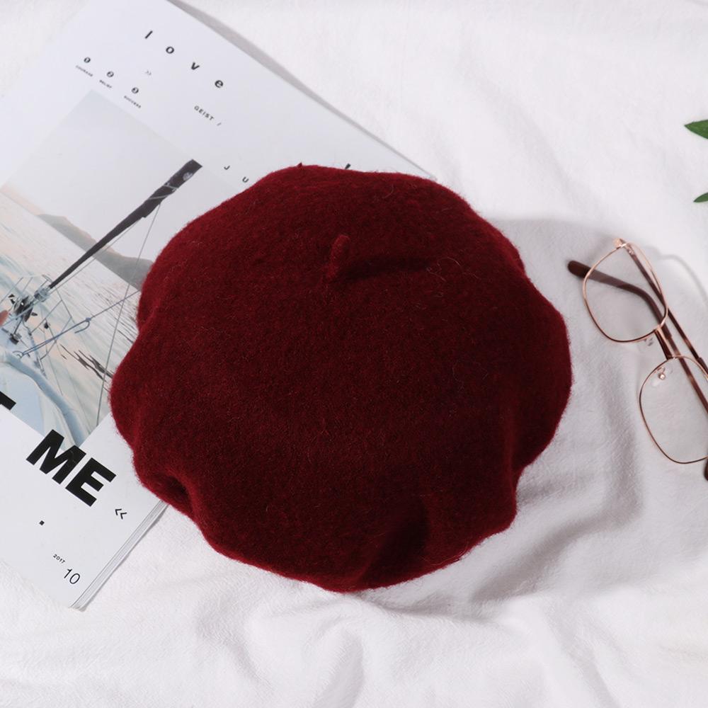 Французская зимняя теплая шапка-бини из фетра, береты, шерстяной берет, кепка из фетра, головной убор из тыквы, осенняя шляпа
