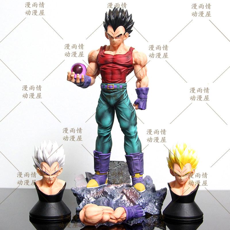 In Stock 31cm Figure Vegeta Figures Super Saiyan Vegeta Figurine Three Heads Vegeta Statue Model Ornament Toys