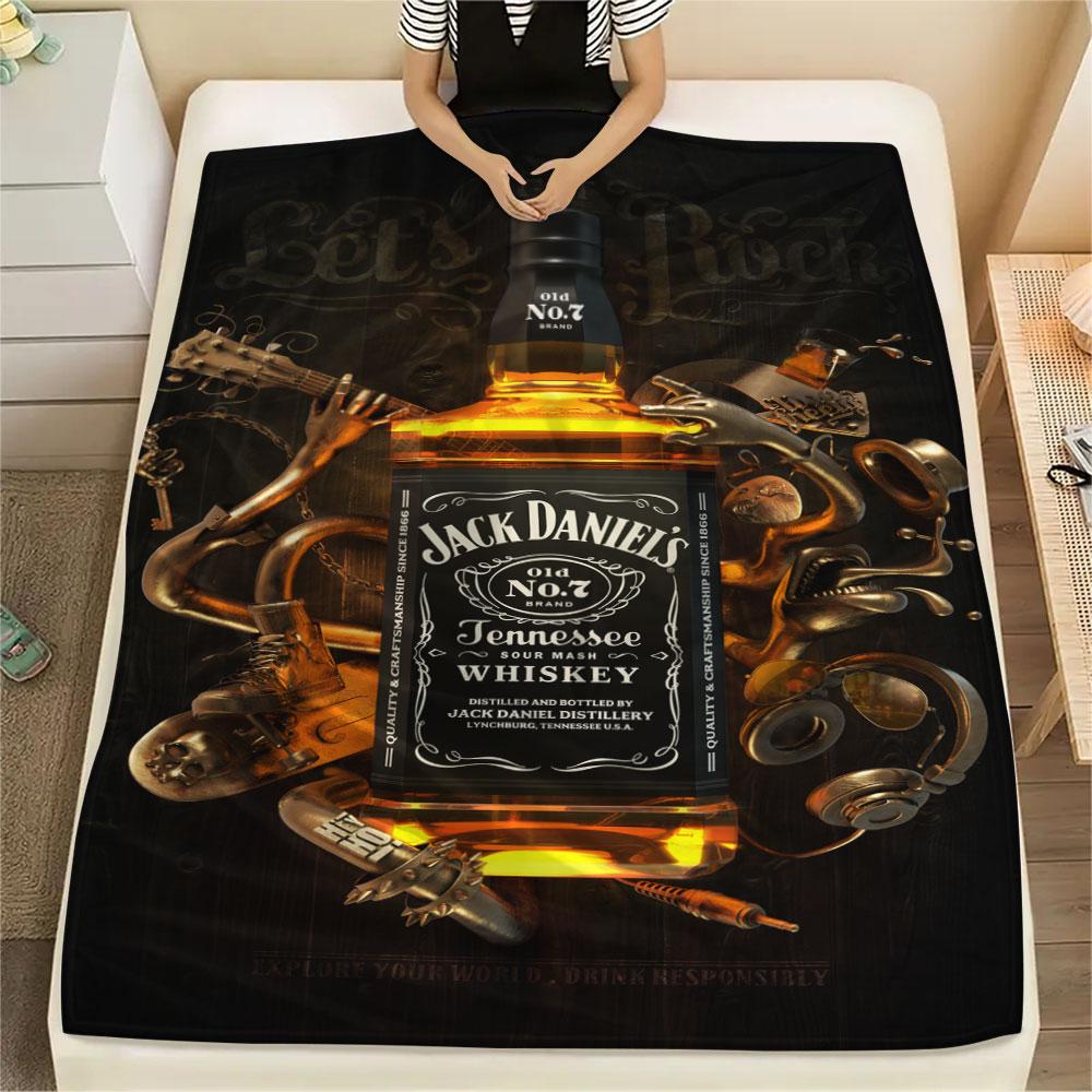JACK DANIELS whisky printing Flannel Blanket Bedroom Sofa Camping Warm blanket Gifts for family and friends-MJ005