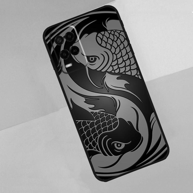 Чехол для телефона Oppo A18 A38 A78 A98 A96 A58 A17 A77 A80 A40 A60 A16 A76 A74 A94 A54 A15 A57S с изображением рыбы кои в стиле Инь-Ян