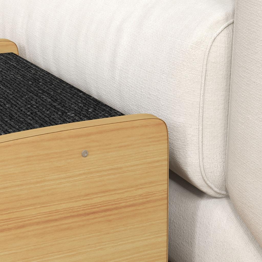Dog Steps for Sofa and Bed, 3-Step Dog Stairs, Pet Stairs with Side Panels, Non-Slip Feet for Small Puppies