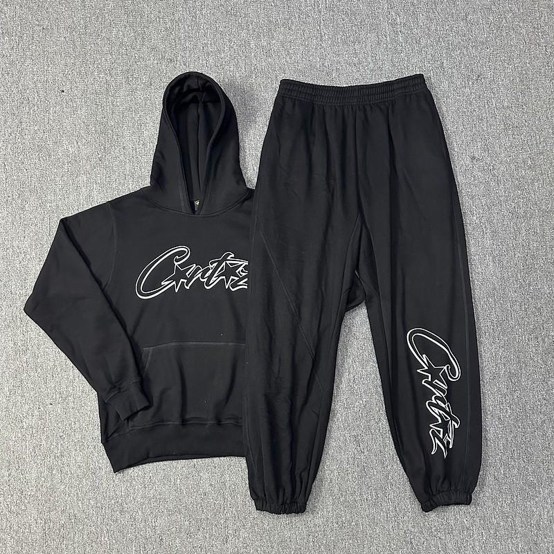 Classic Ship Print Hooded Sweatshirt Matching Jogger Pants Set Men Women Streetwear Casual Outfit
