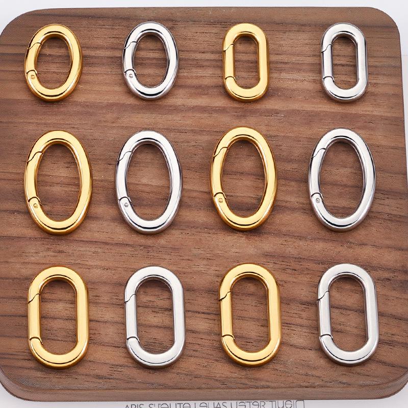 18K Gold Electroplated Stainless Steel Spring Snap Hook Necklace & Bag Connector