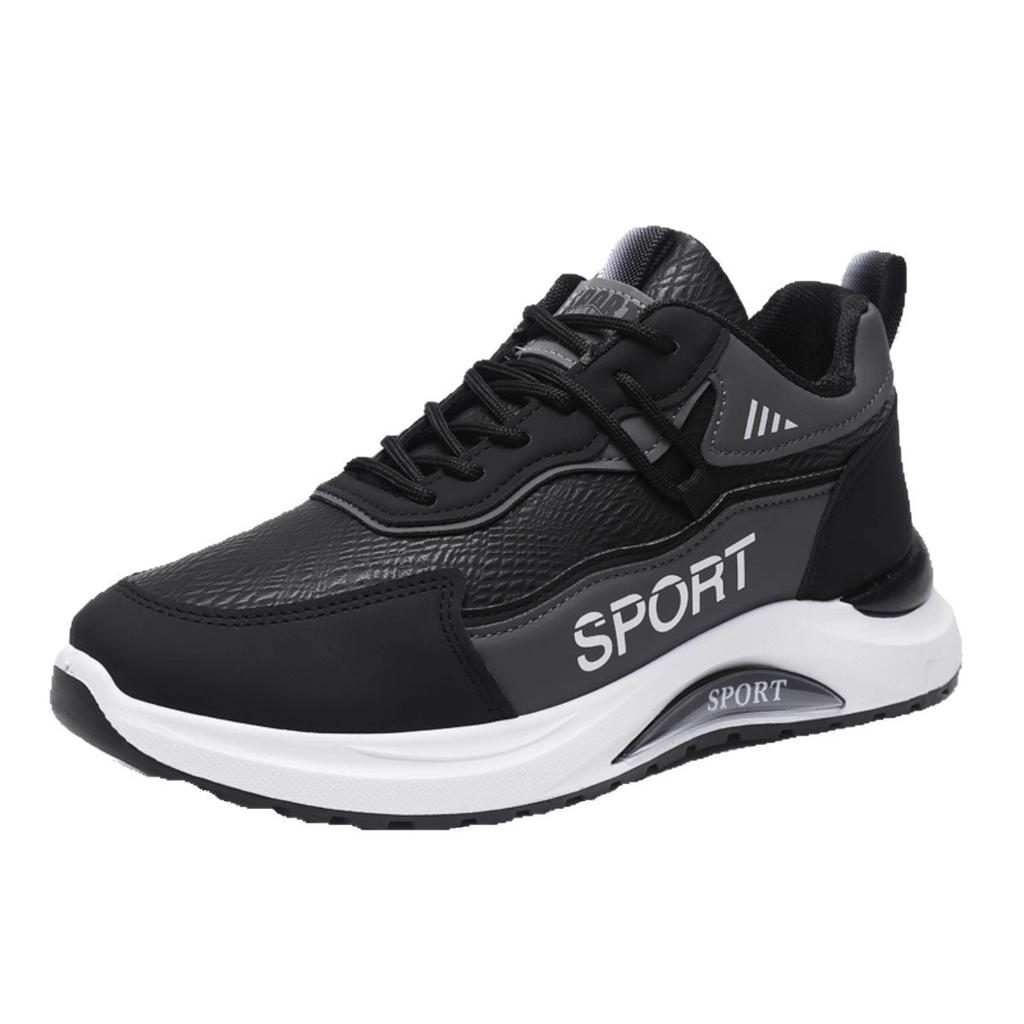 2025 осень новые мужские повседневные спортивные туфли модные универсальные кожаные мягкая подошва нескользящие кроссовки мужская обувь