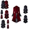 Women's Victorian Style Long Sleeve Coat Dress With Turn-down Collar And Button Opening Front