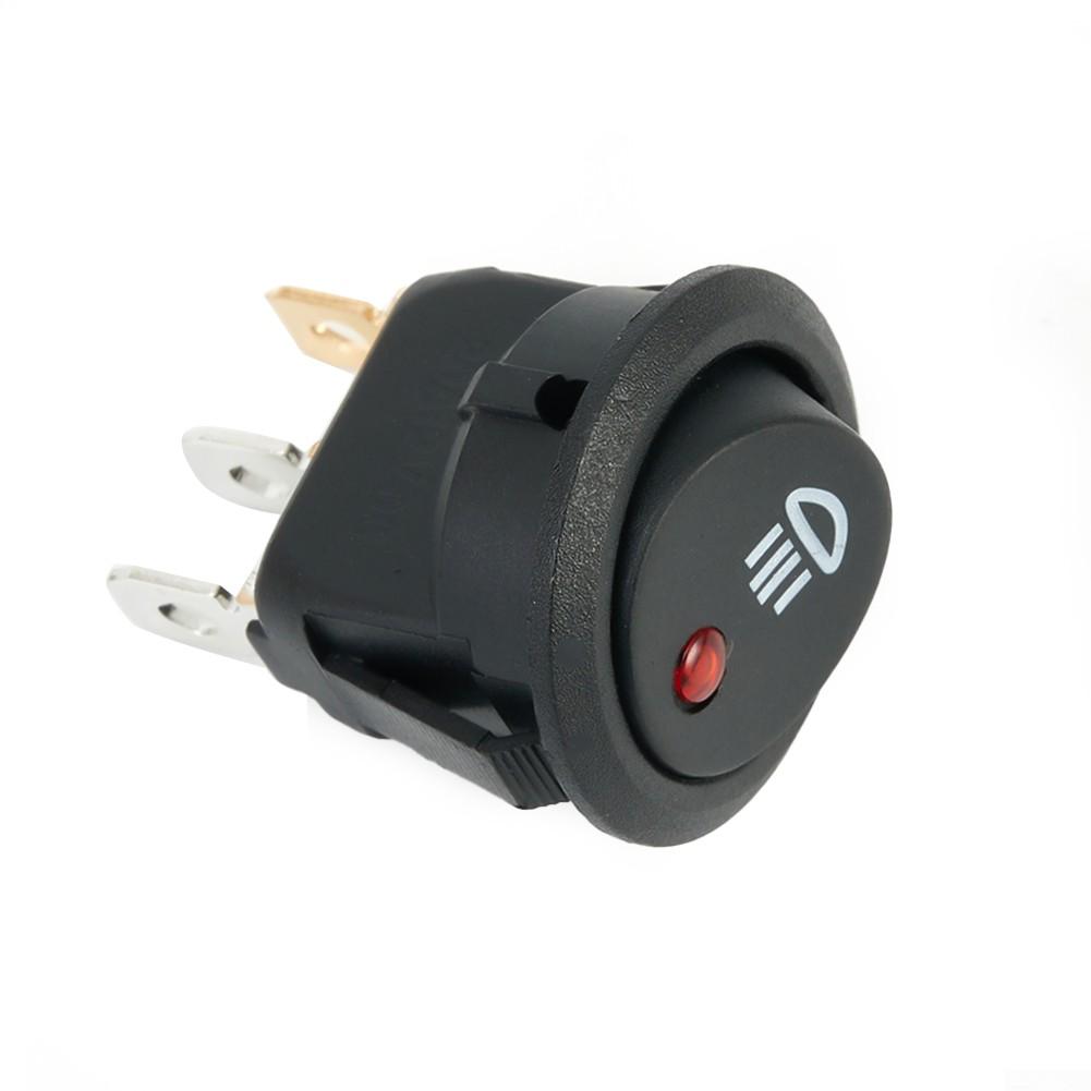 Черный Красный DC 12V 20A Переключатель Круглый 12V Красный Светодиод 23 мм