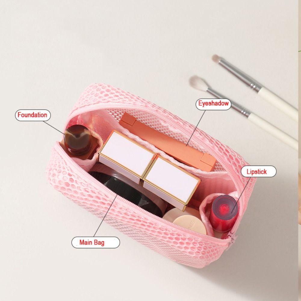 Small Capacity Lipstick Key Storage Pouch Mesh Zipper Coin Purse Portable Cosmetic Bag