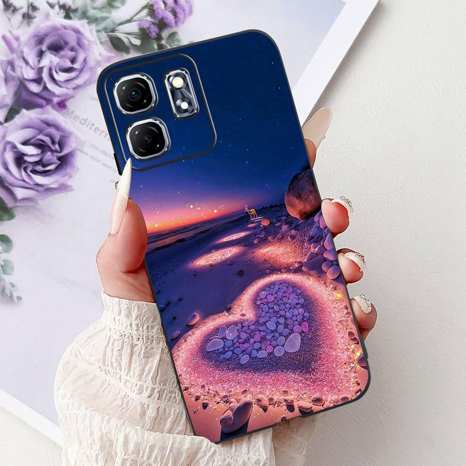 Чехол для Infinix Hot 50i X6531 Новый модный чехол из мягкого силикона с рисунком Цветок Сердце Для Infinix Smart 9 Smart9 X6532 Бампер