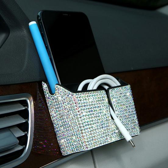 Прочный автомобильный ящик для хранения вещей с 2 отделениями, простая установка, хранение