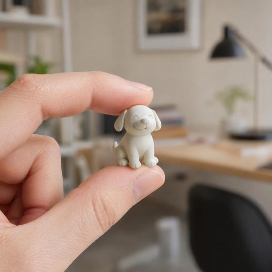 Фигурка собаки, 3D-печатная милая щенячья скульптура, Маленькое улыбающееся животное, Настольное украшение для стола в гостиной, Подарки для любителей собак