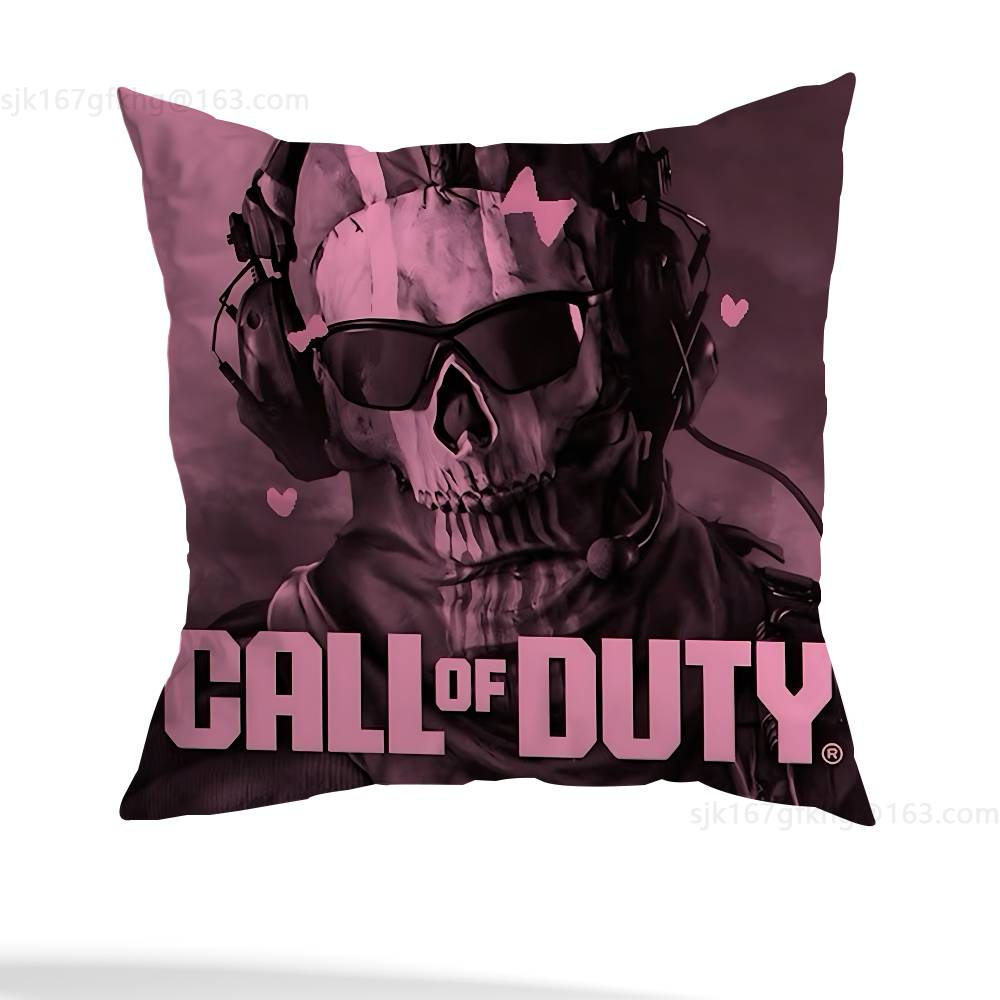 Игровой чехол для подушки Call of Duty Чехол от пылевых клещей Невидимая молния Шелковистый короткий плюш Чехол для диванной подушки