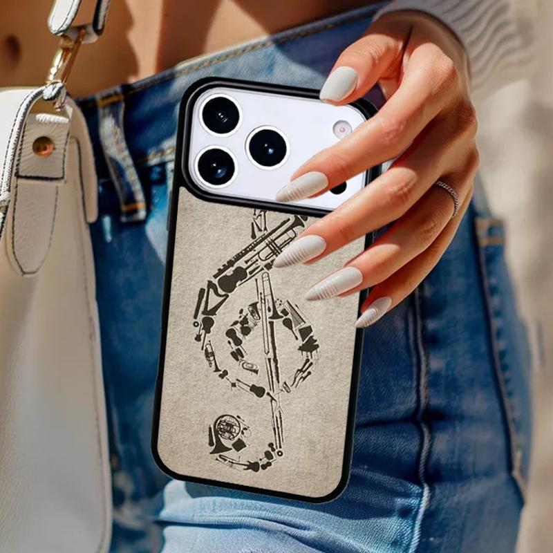 Музыкальные ноты Скрипка Классический мягкий Чехол для телефона Для iPhone 17 Air 14 15 13 12 Max Чехол Для Apple 16e 11 Pro Max Plus Coque