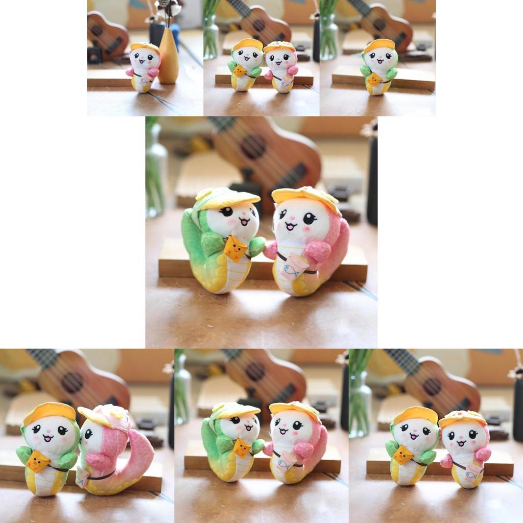 Adorable Cute Baby Dragon Plush Toy Keychain Soft Short Plush Stuffed Snake Doll