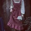Solid Color Retro European Apron Vintage Baking Apron Kitchen Clothes Kitchen Apron  Garden Work