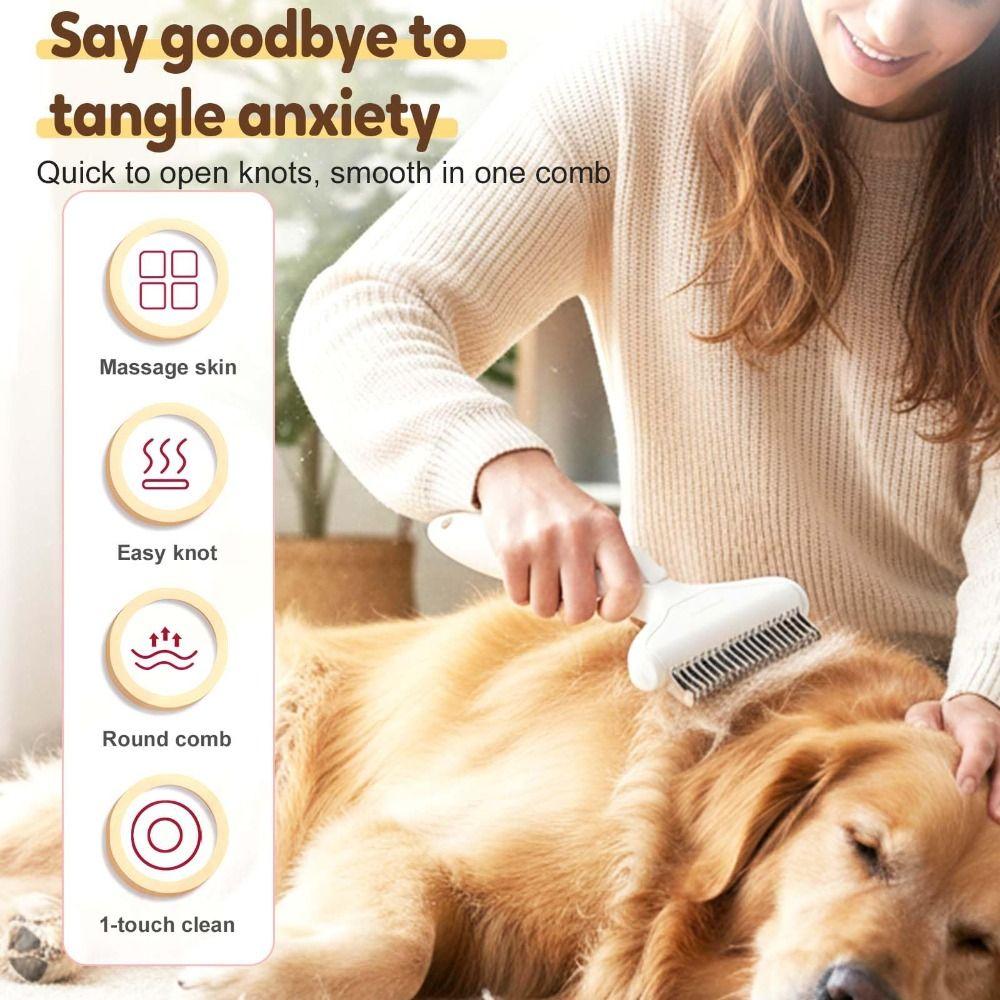 Stainless Steel Cat Dog Dematting Comb Dual-Sided Dog Hair Removal Brush Comb Pet Accessories